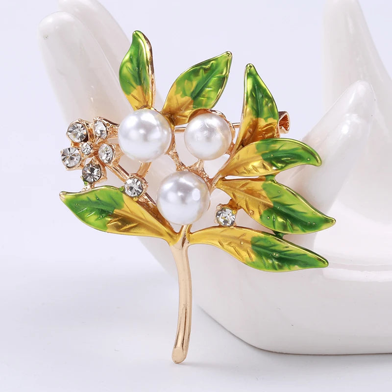 Elegant Enamel Floral Brooch Pins for Women and Unisex Party Office Accessories