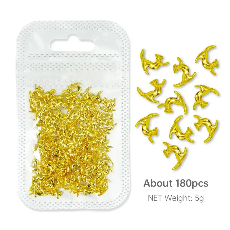 Resin Filling Metal Rivet Moon Stars Nail Art Decorations Mixed Beach Ocean Style Jewelry DIY Charms 5g-HYLD-12