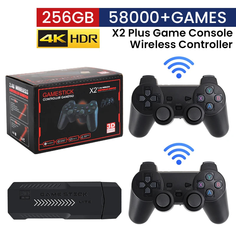 X2 Plus 256G 50000 Game GD10 Pro 4K Game player 3D HD Retro Video Game Console Wireless Controller TV 50 Emulator For Kids Gifts