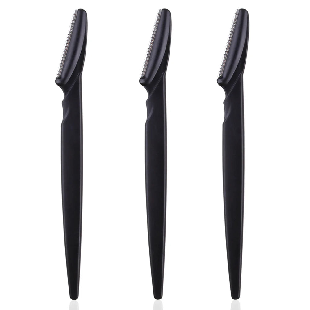 Portable 3/4/10Pcs Eyebrow Trimmer Face Blade Shaver Tools 3pcs Black