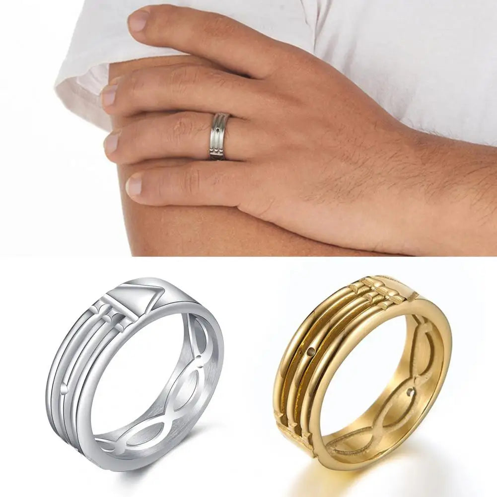 Classic Men's Engagement Ring with Bright Luster and Anti-Fade Design