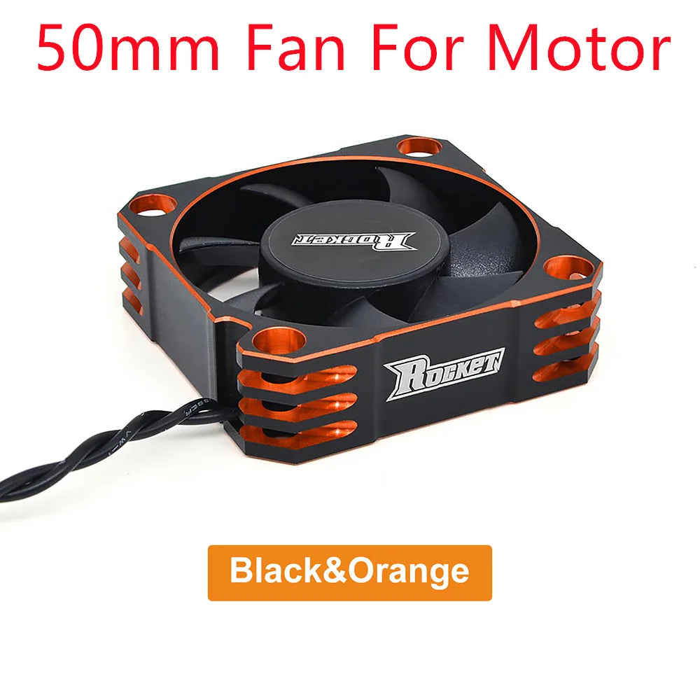 Rocket RC Fan 25mm 30mm 35mm 40mm 50mm Cooling Fan for RC Car 50mmorange for motor