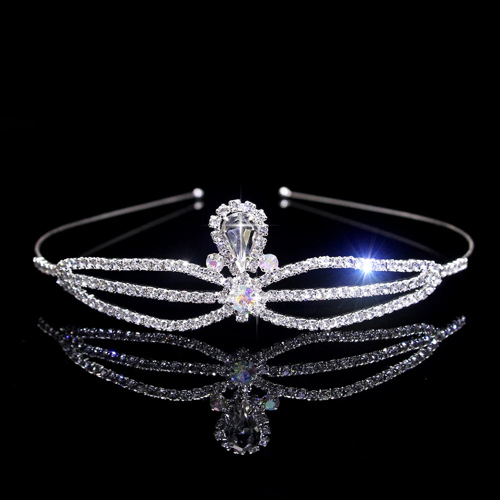 AINAMEISI Crystal Love Headdress - Exquisite Crown for Brides & Girls' Celebrations HG167