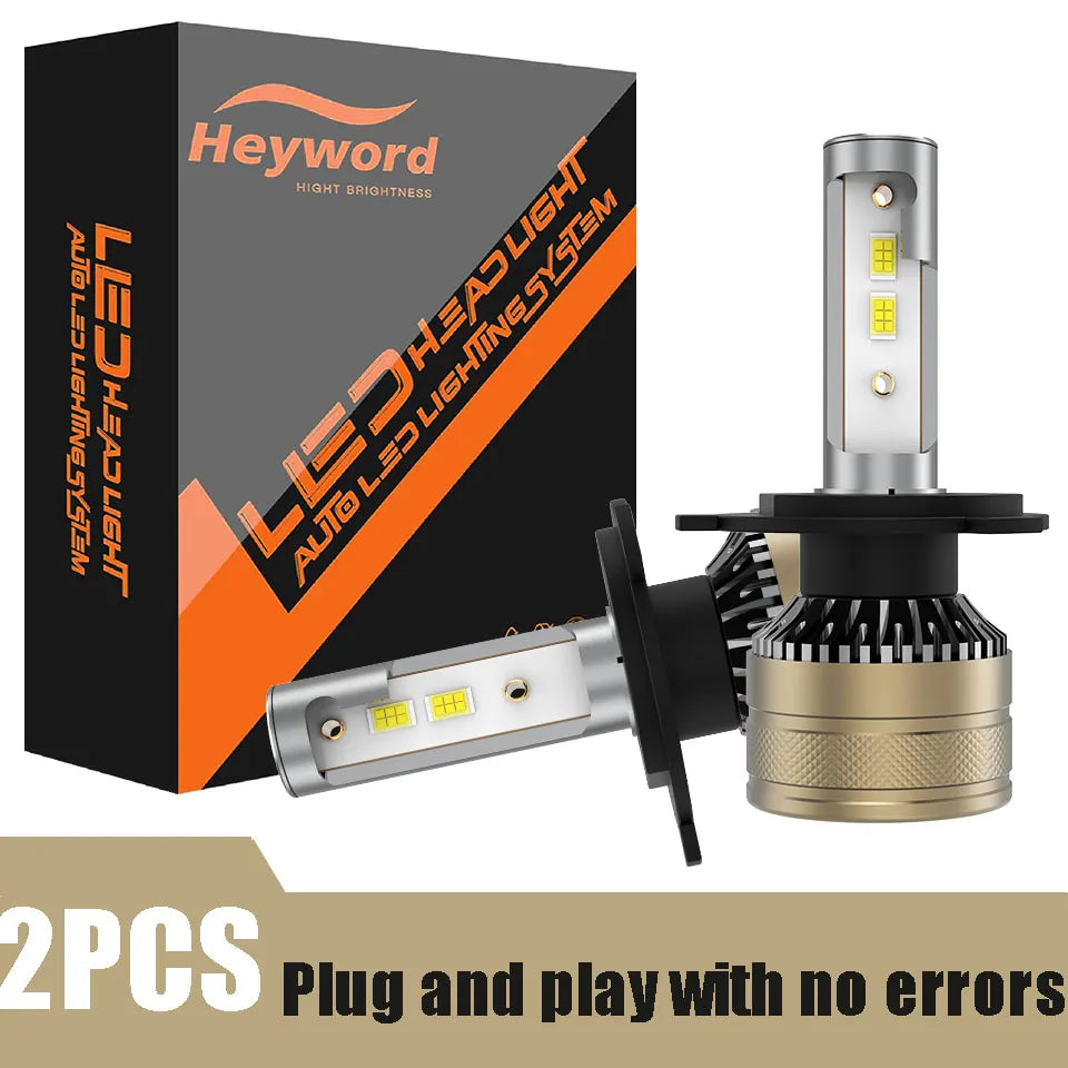 Heyword High Power 300W 30000LM Universal Car LED Headlight Bulbs H4 H7 H1 H8 H9 H11 9005 HB3 9006 HB4 9012 HIR2 Fog Lamp 6000K Bright White Light