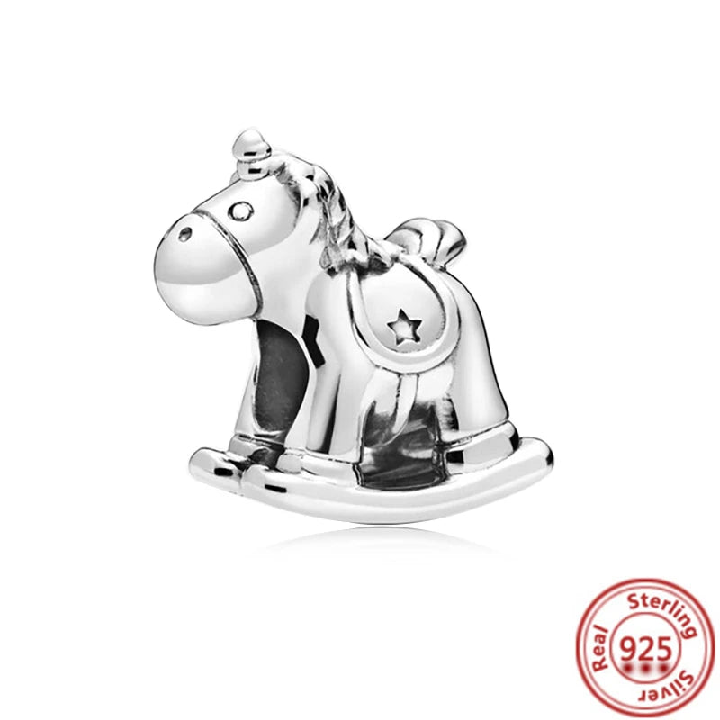 Cute Animal Family Charm Beads for DIY Silver Bracelet Jewelry Making Y293