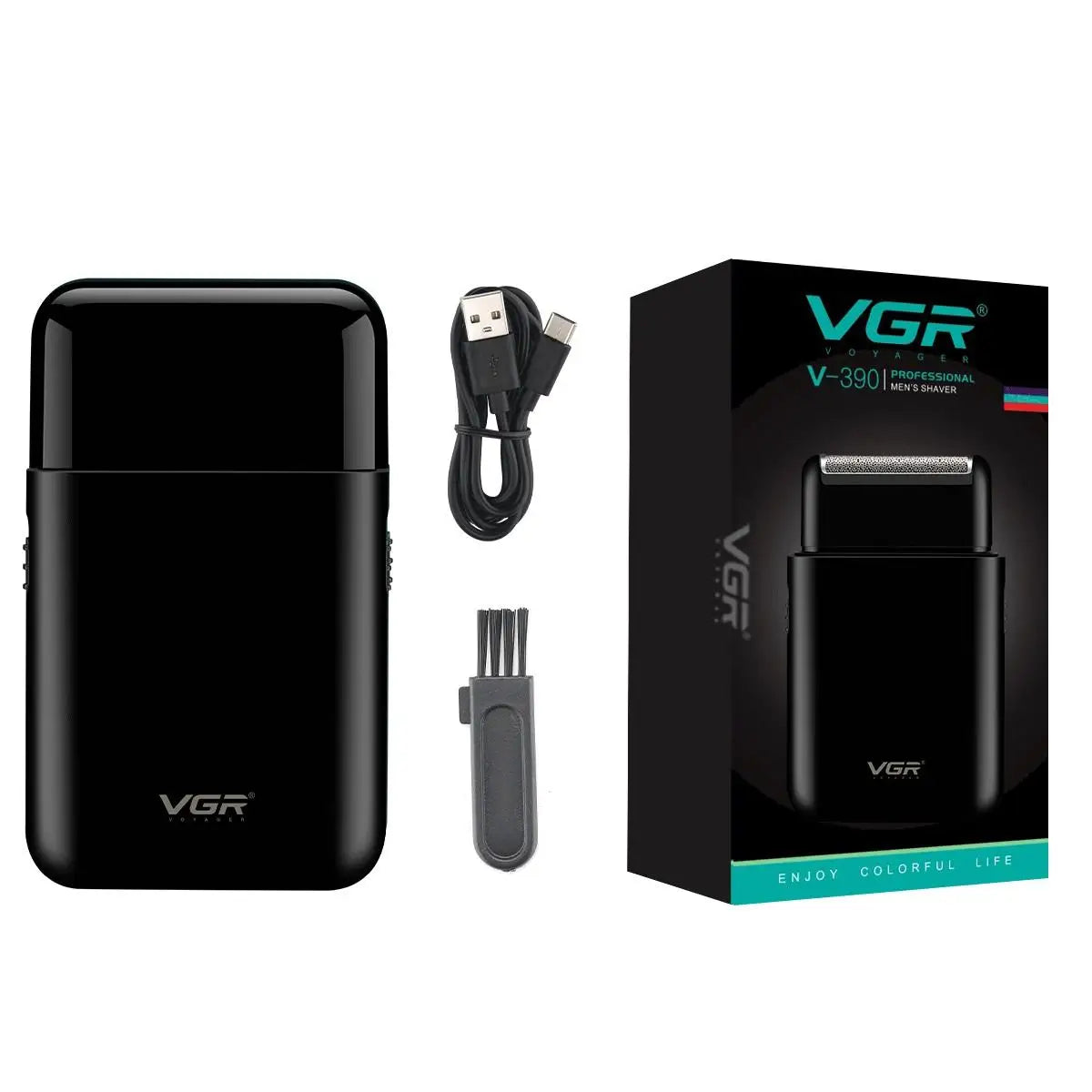 VGR 390 Mini Cordless Beard Trimmer Razor for Men USB