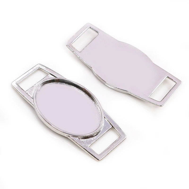 Antique Finish Cameo Cabochon Bracelet Setting Trays in Gold Silver Bronze and Rhodium 10 Pack