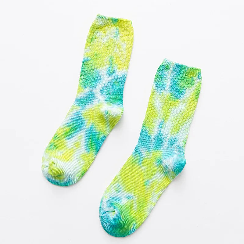 Unisex Antibacterial Tie Dye Cotton Blend Cycling Socks