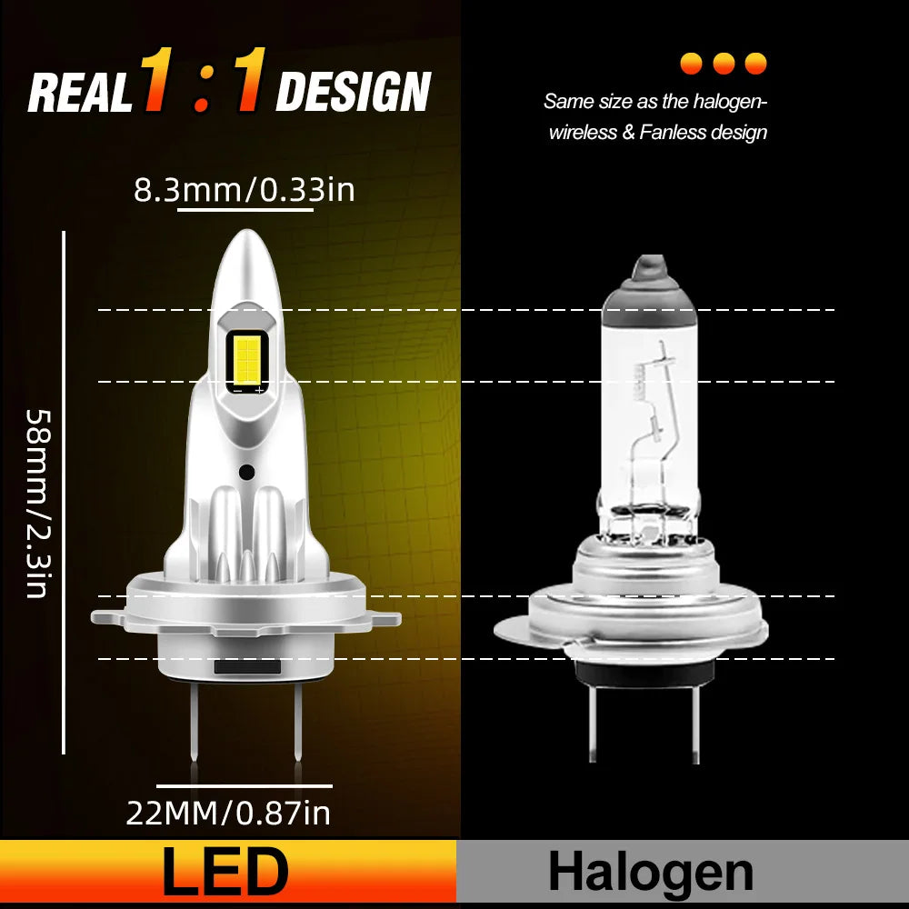 Ultra-Bright Universal LED Headlight Bulbs 27000LM 6500K Plug and Play