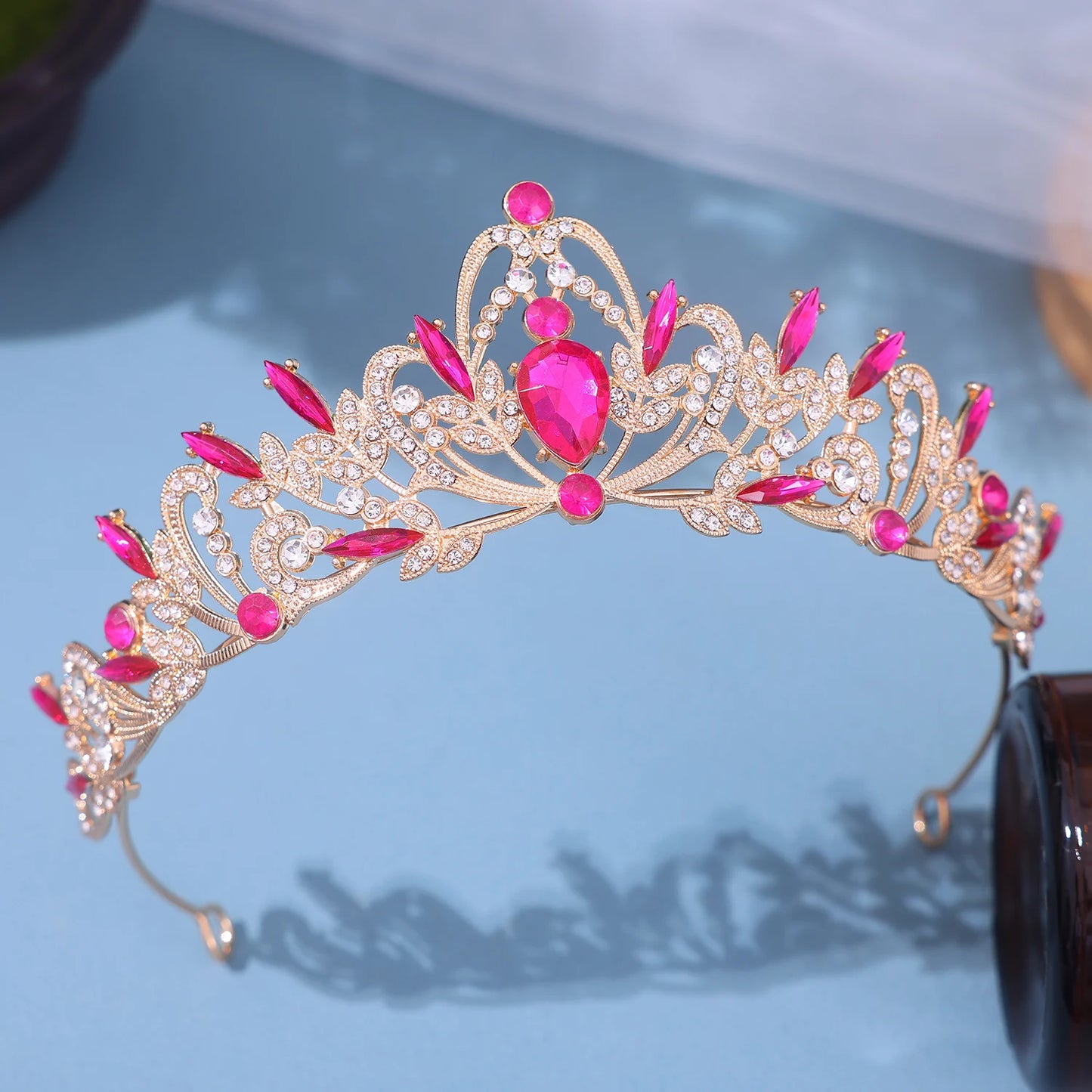 Elegant Gold Crystal Bridal Crown for Women - Trendy Wedding and Birthday Tiara