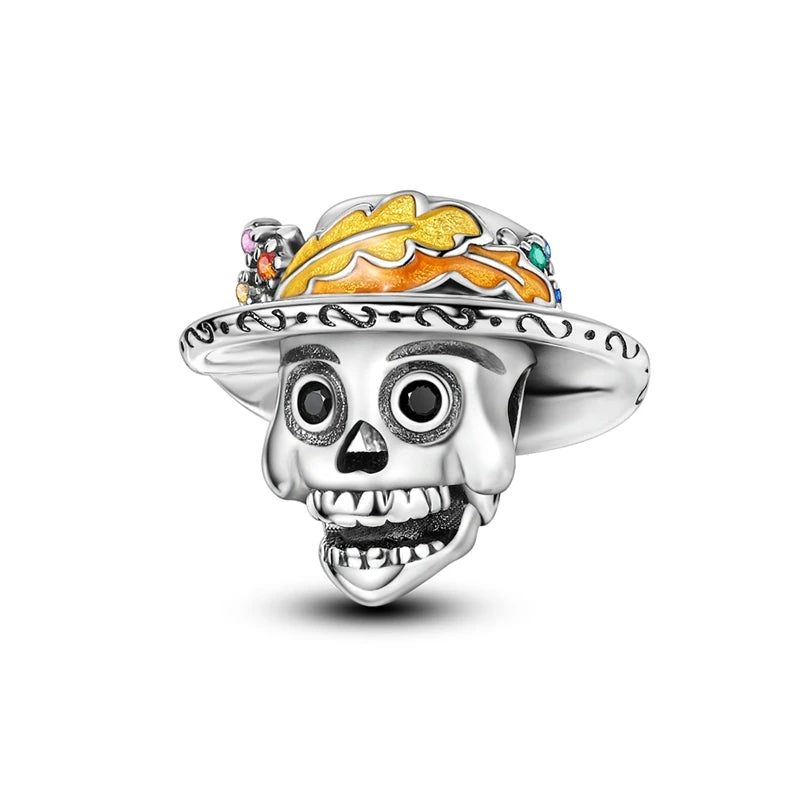Sterling Silver Halloween Skull Bat Pumpkin Charm Pendant for DIY Jewelry SMC5048