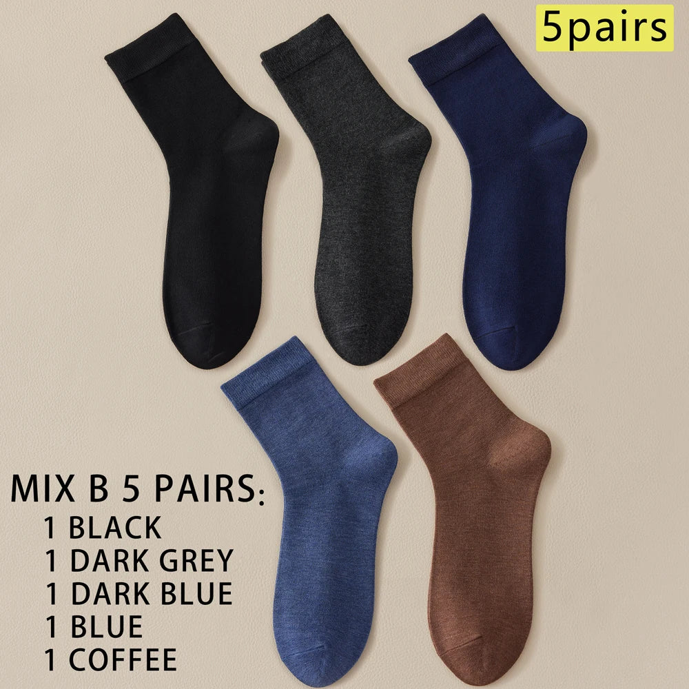 5 Pairs Bamboo Rayon Mens Seamless Toe Moisture Wicking