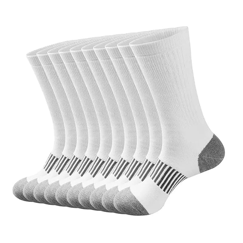Large Men Cotton Knee High Sports Socks White Bulk