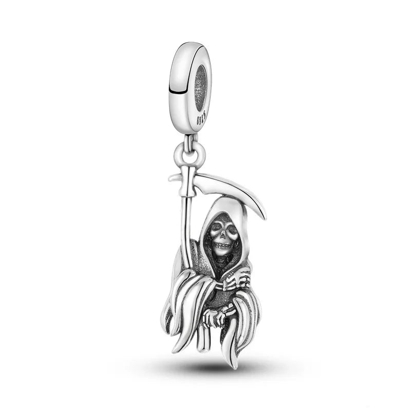 Sterling Silver Halloween Skull Bat Pumpkin Charm Pendant for DIY Jewelry SMC969