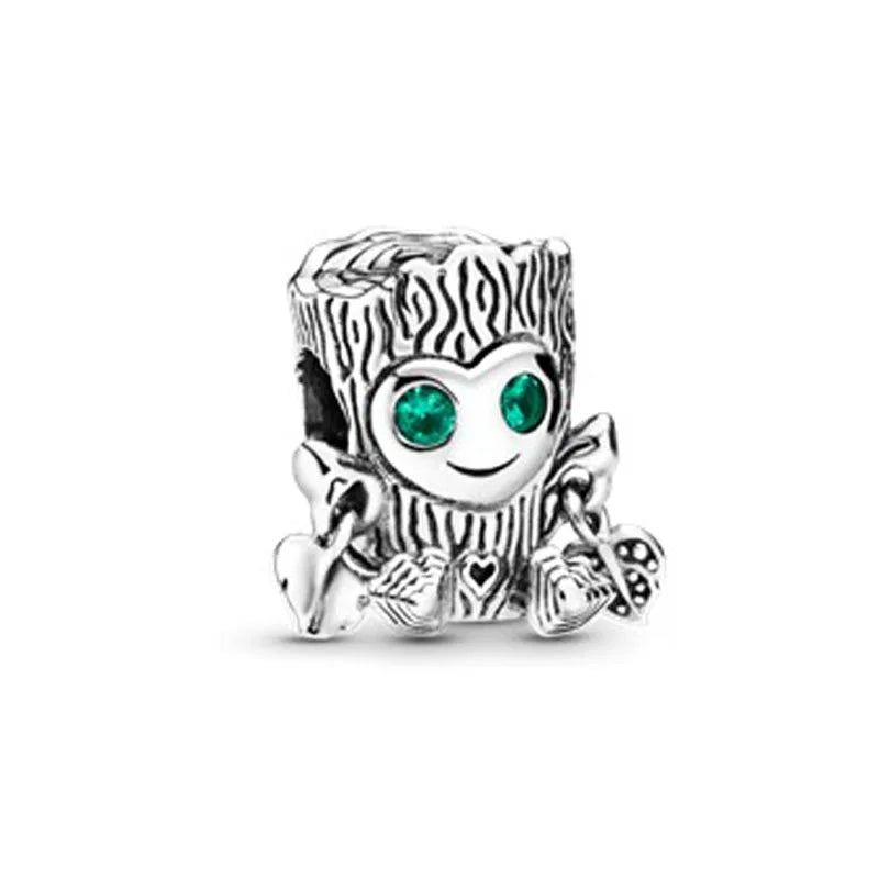 925 Sterling Silver Luggage Box Beads Rabbit Cat Pendant for DIY European Charm Bracelets Exquisite Zircon Jewelry