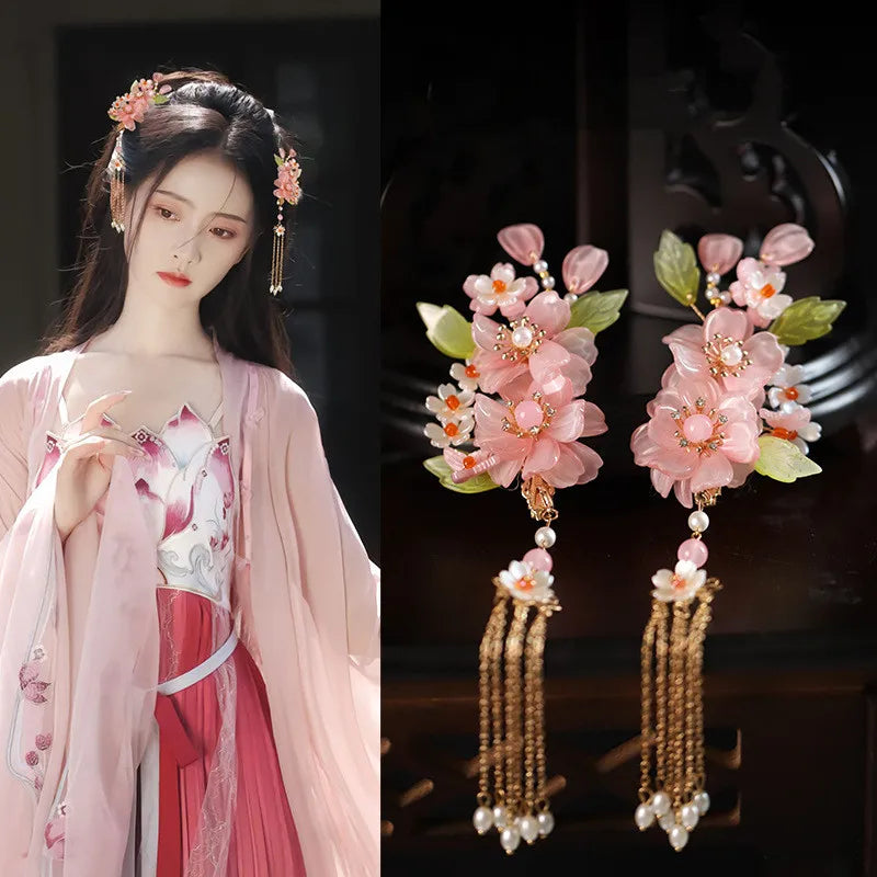 Vintage Chinese Hanfu Hair Accessories Set for Bridal Elegance