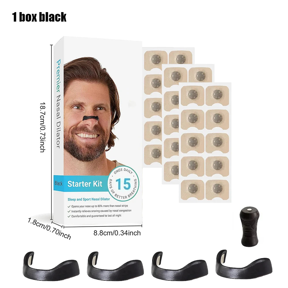 Magnetic Anti Snoring Nose Strips and Clips Nasal Dilators Kit for Improved Breathing and Better Sleep