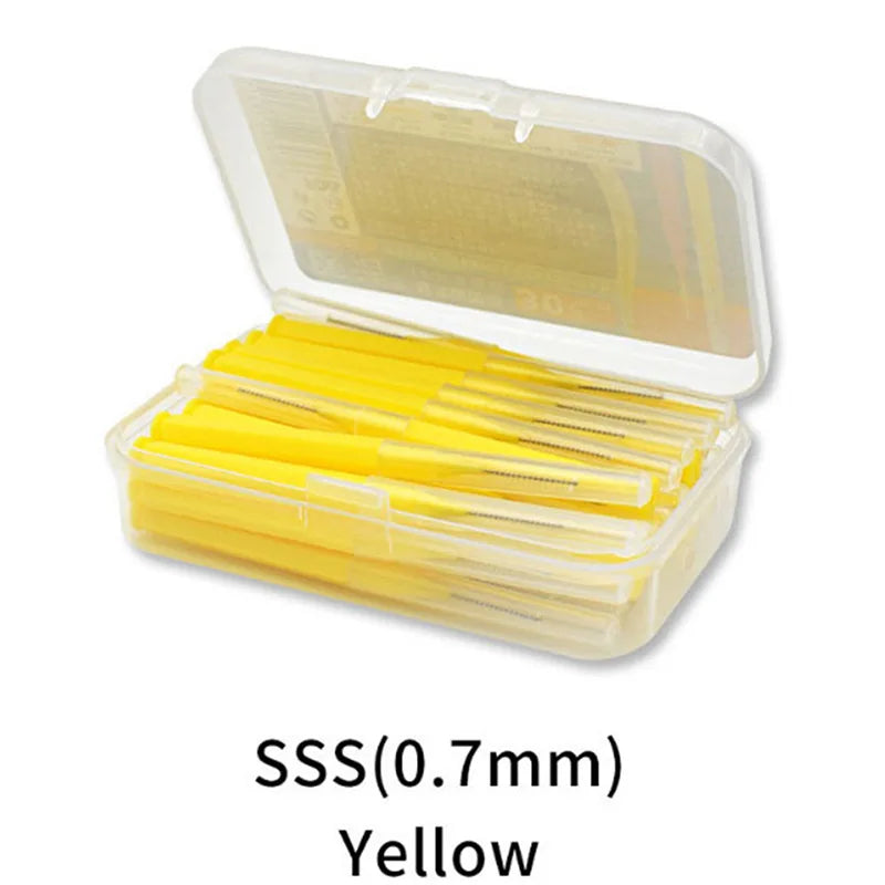 30pcs Premium Dental Picks Kit for Effective Oral Care yellow(0.7mm)