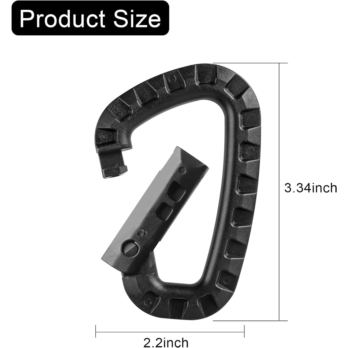 5Pcs Tactical 3.5 Inch Plastic Carabiner Molle Clip EDC Tools Army Green
