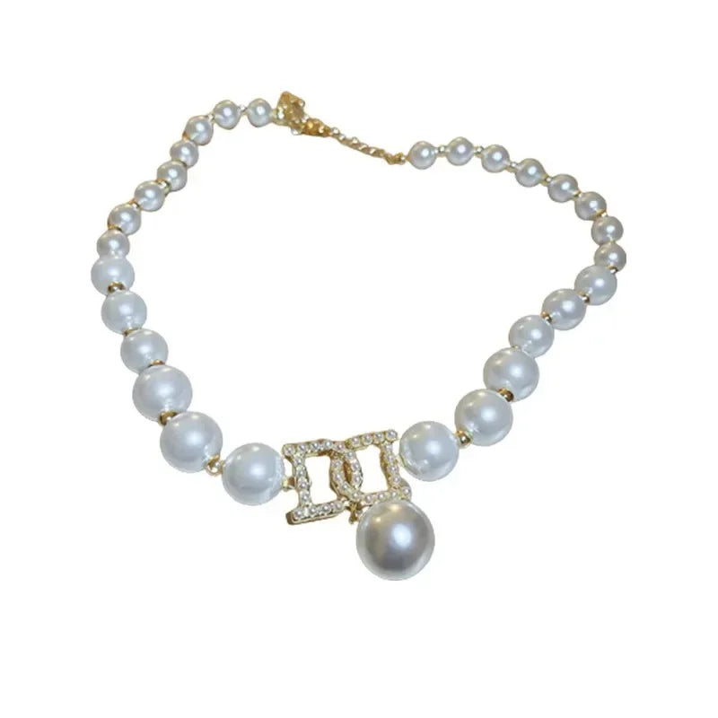 Elegant Pearl Bead Choker Necklace for Brides and Weddings