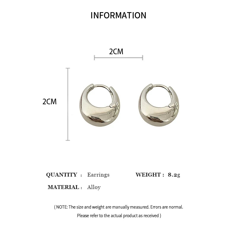 Punk Oval Hoop Earrings Minimalist U Shaped Accessories for Daily Style