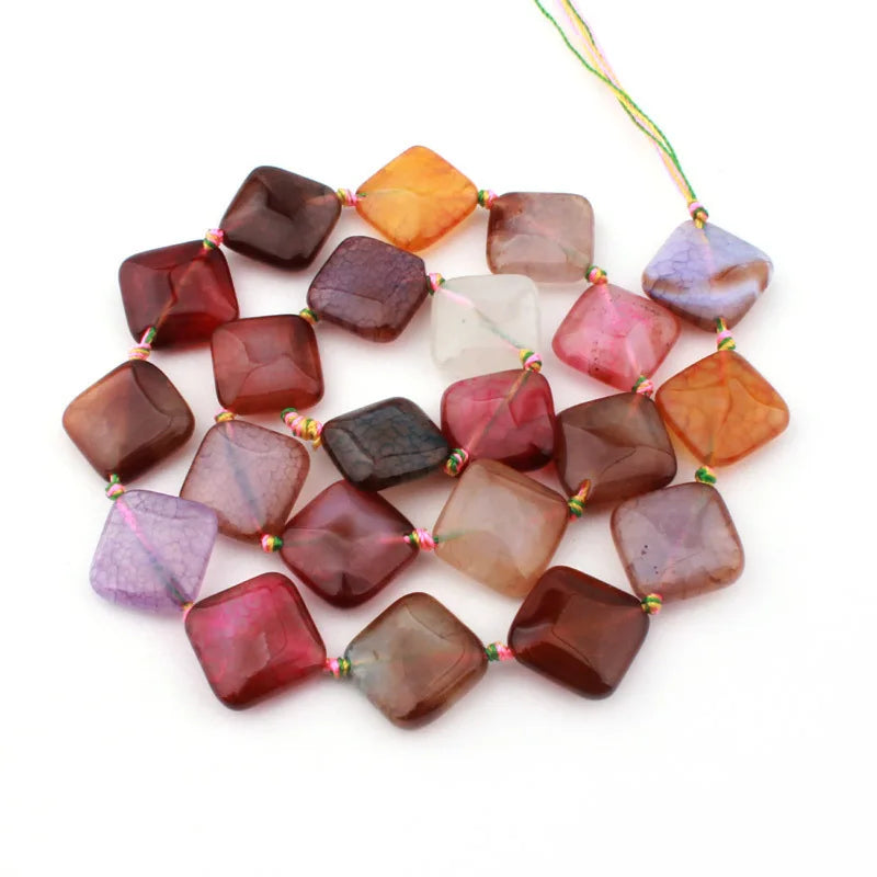 Natural Multicolor Cracked Agate Faceted Stone Beads for DIY Necklaces and Bracelets 15 Inches