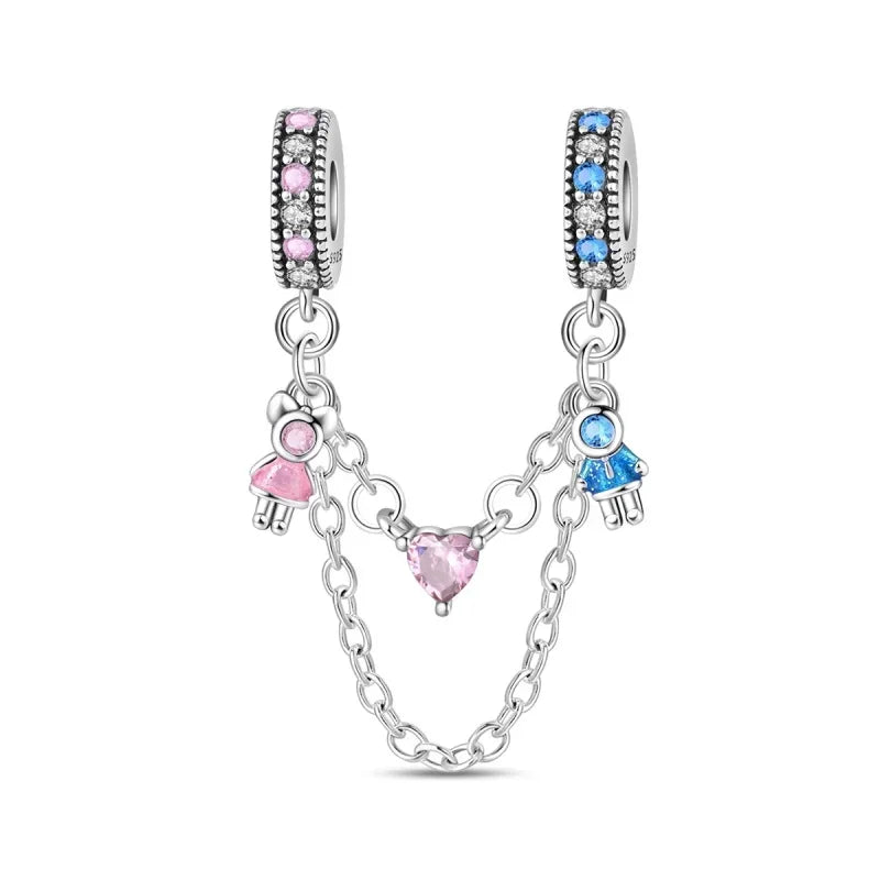 Original 925 Sterling Silver Heart Skull Necklace Ring and Cross Bracelet Set with Zircon Accents for Halloween and Valentine Gifts