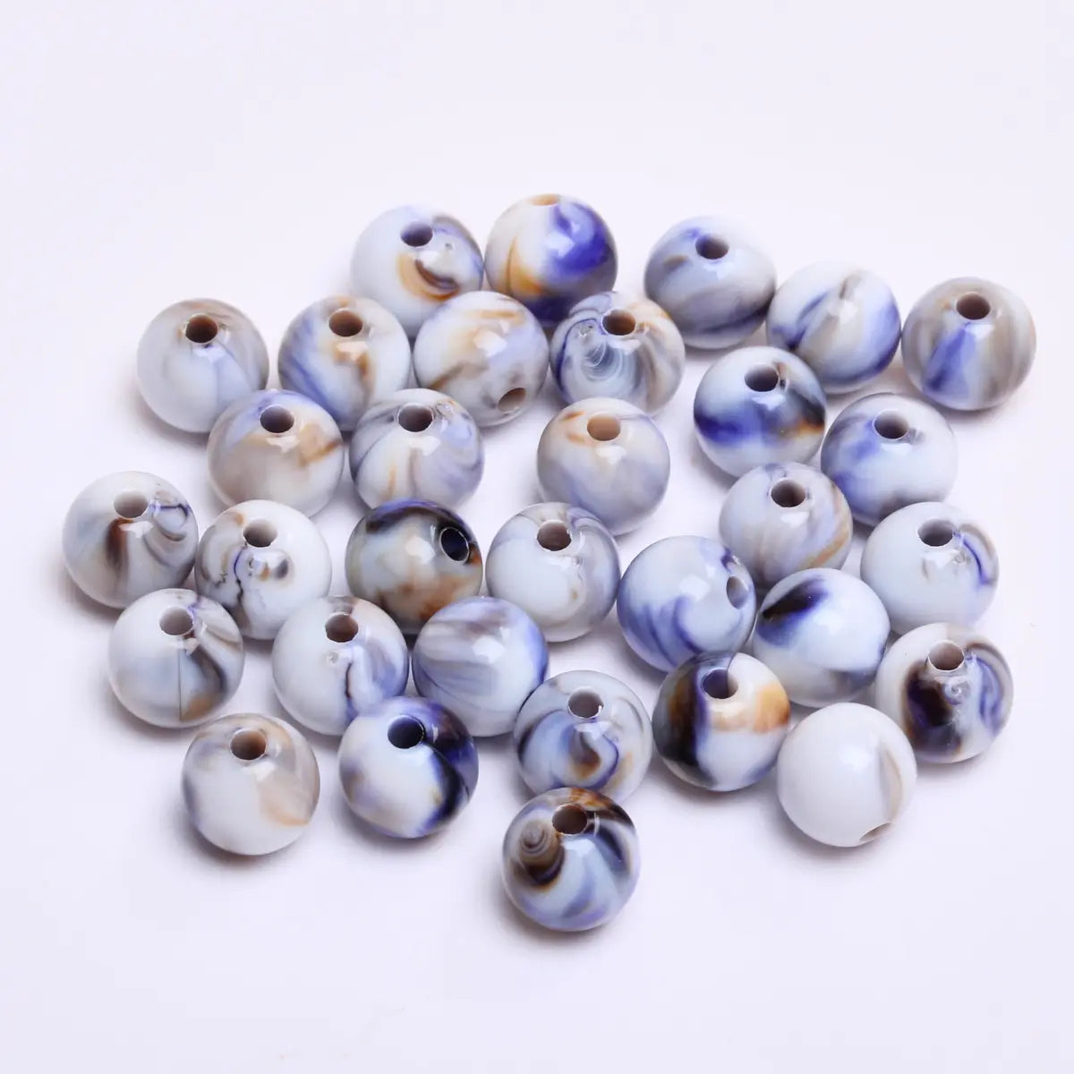 Fashion Round Resin Beads 8mm Imitation Jade for Jewelry Making 50 Pcs