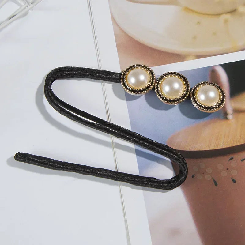 Elegant Pearl Flower Bun Maker Korean Lazy Hair Curlers for Effortless Styling