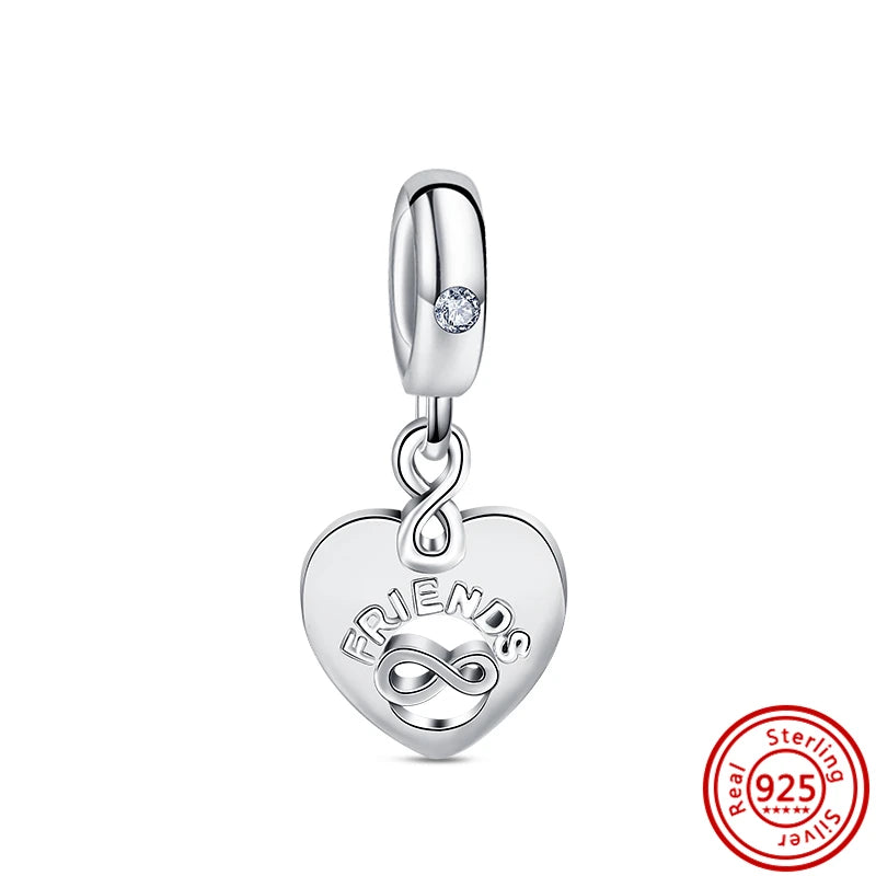 925 Silver Lucky Crown Butterfly Heart Family Tree Beads