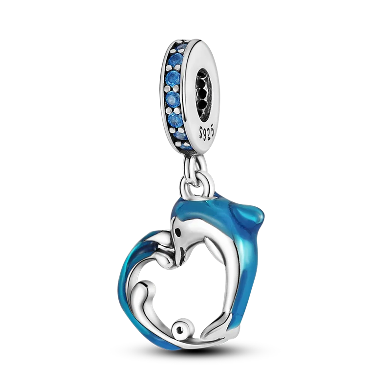 925 Sterling Silver Sea Turtle Dangle Charm For Bracelet