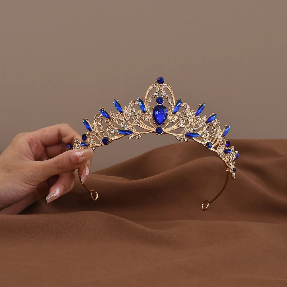 Exquisite Baroque Crystal Bridal Tiara and Crown for Women with Rhinestone Prom Diadem