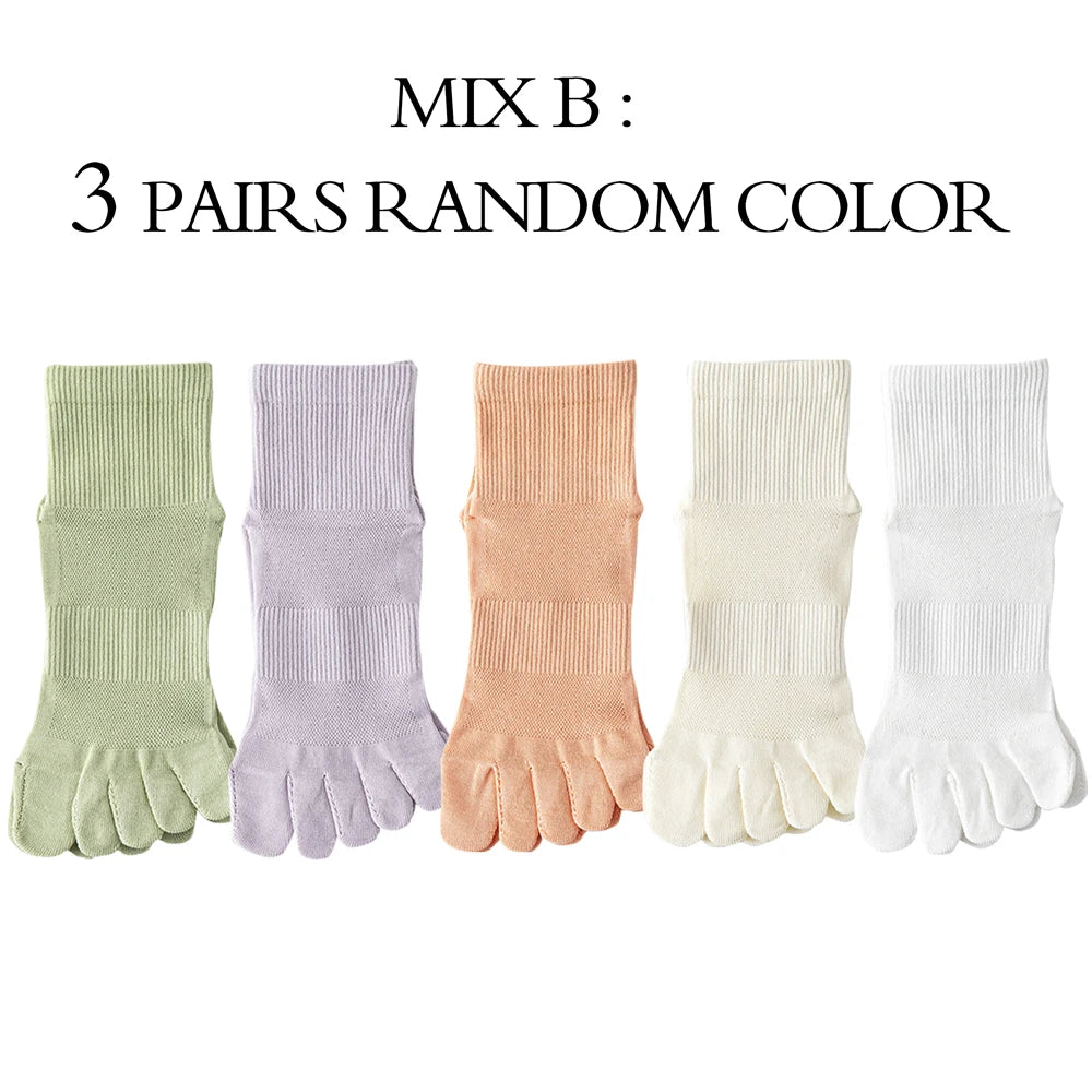 3 Pairs Womens Toe Separator Socks Cotton Antibacterial