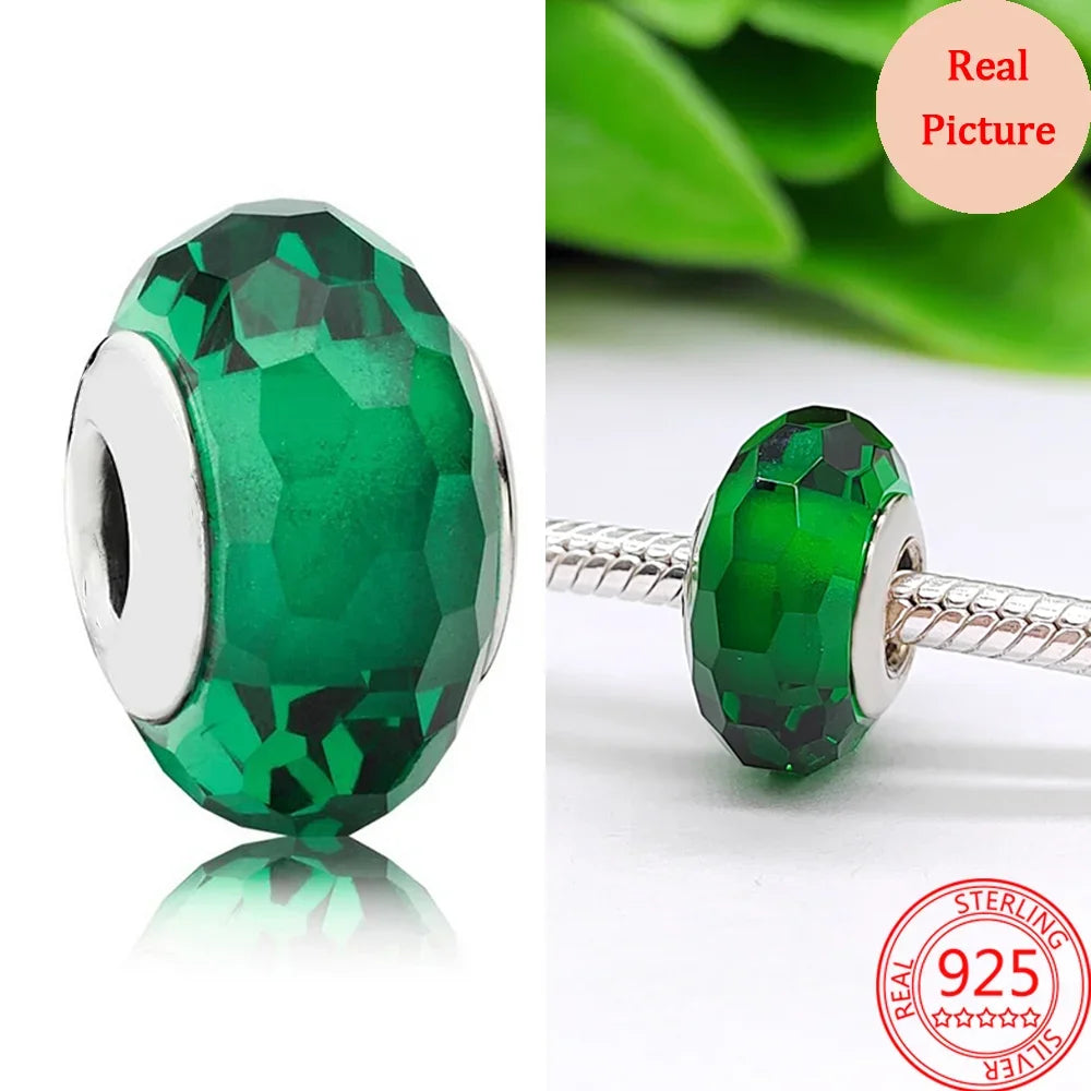 925 Sterling Silver Green Coconut Tree Frog Clover Dangle Charm Beads for DIY Bangle Necklace Fine Jewelry Gift