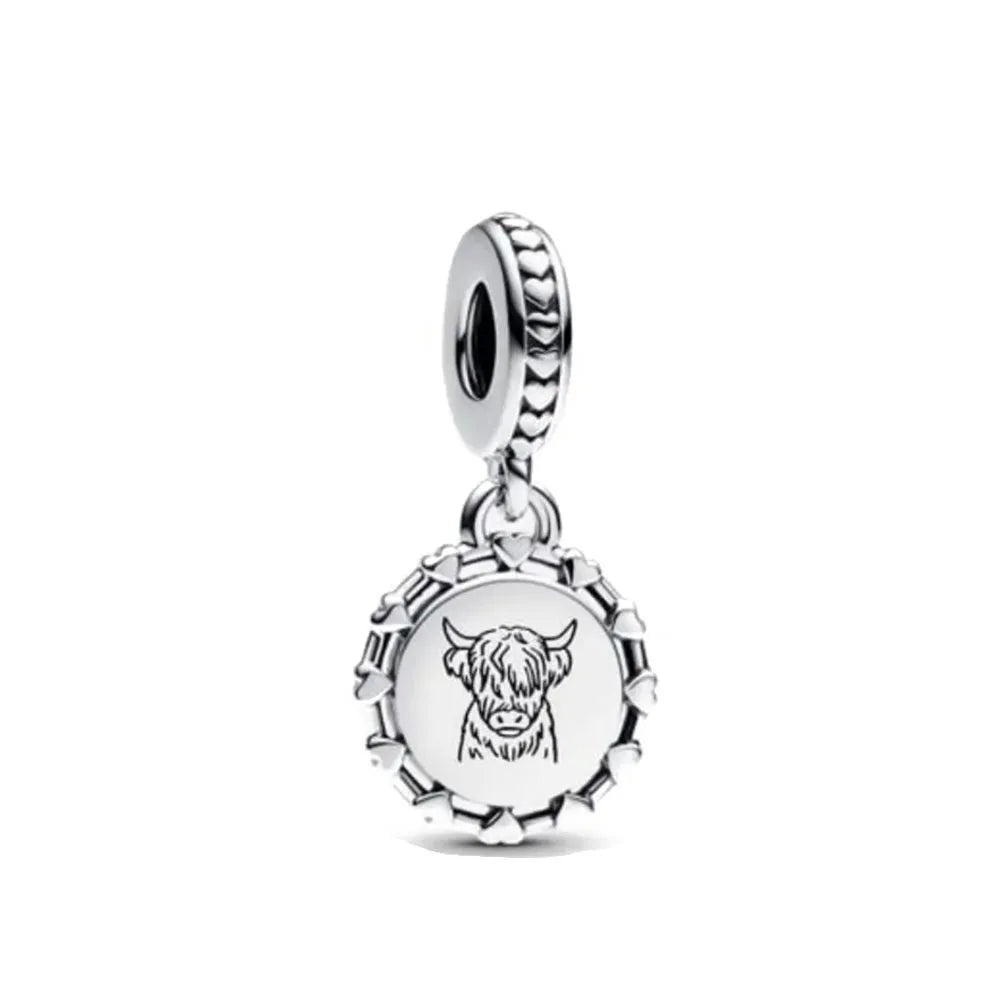 Elegant 925 Silver Backpack Bow Rose Bead Pendant for DIY European Bracelet Jewelry P2272