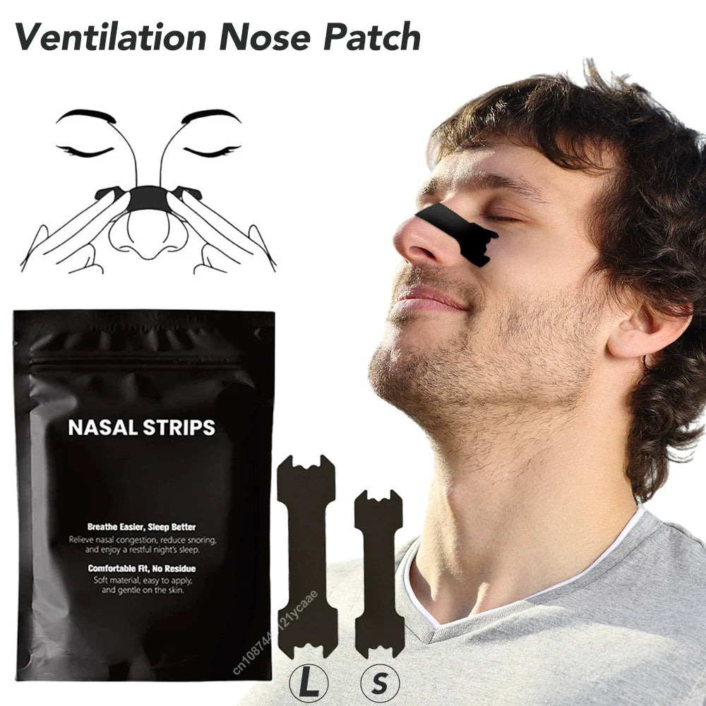 Black Nose Strips Extra Strength Anti Snoring Nasal Strips for Adults and Children 90 60 30 Pack for Better Sleep and Non Invasive Snore Relief