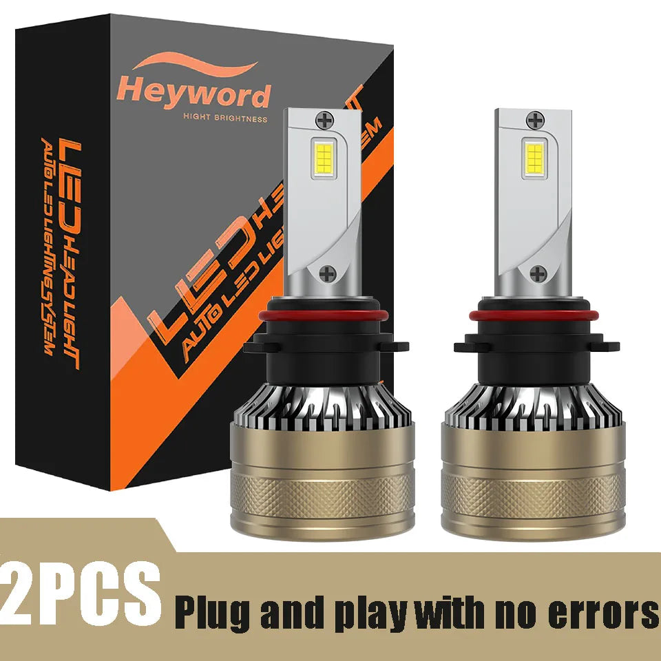 Heyword High Power 300W 30000LM Universal Car LED Headlight Bulbs H4 H7 H1 H8 H9 H11 9005 HB3 9006 HB4 9012 HIR2 Fog Lamp 6000K Bright White Light