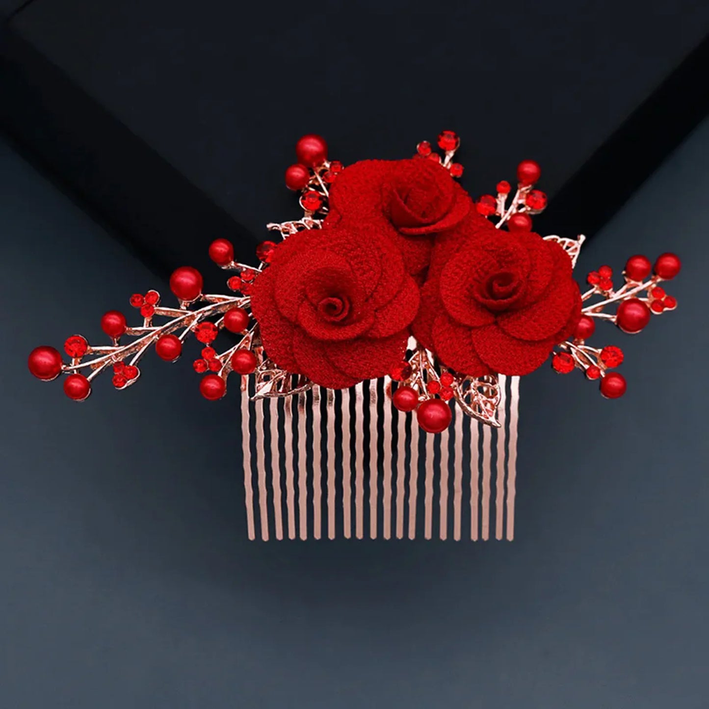 Elegant Rose Flower U-Shaped Hairpins for Wedding Brides and Women