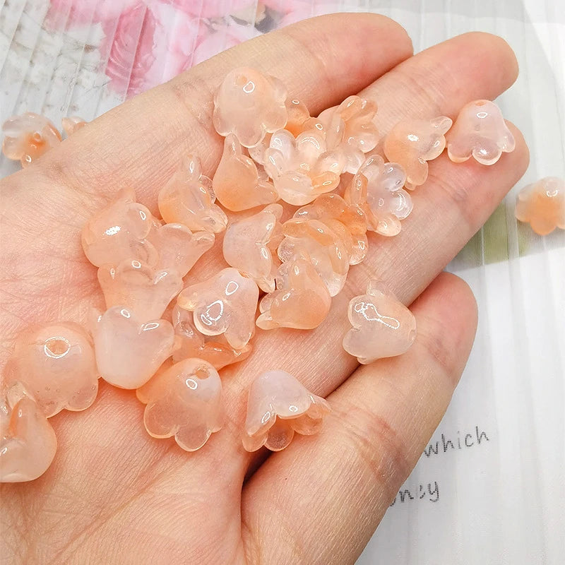 30 Piece Colorful Flower Shape Glass Beads for DIY Jewelry Making and Handmade Accessories