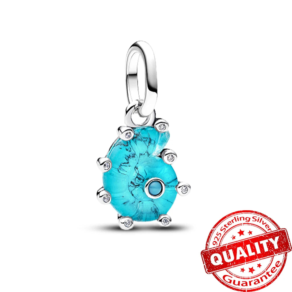 Ocean Series Sterling Silver Starfish and Coral Charm Pendant for Bracelets FCC534