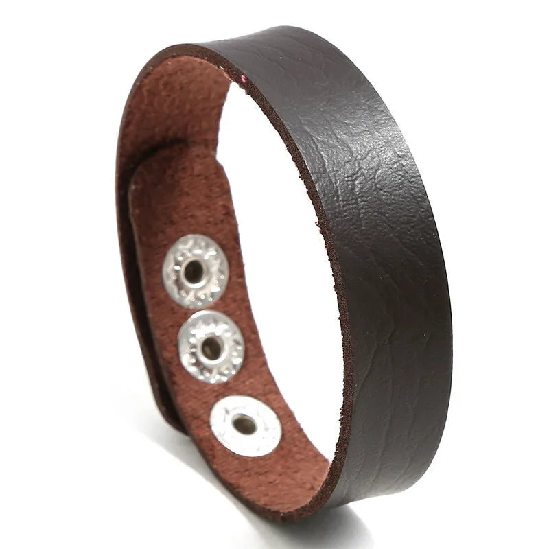 ZORCVENS Men's Handmade Braided Leather Bracelet Set - Vintage Black Punk Fashion Gift