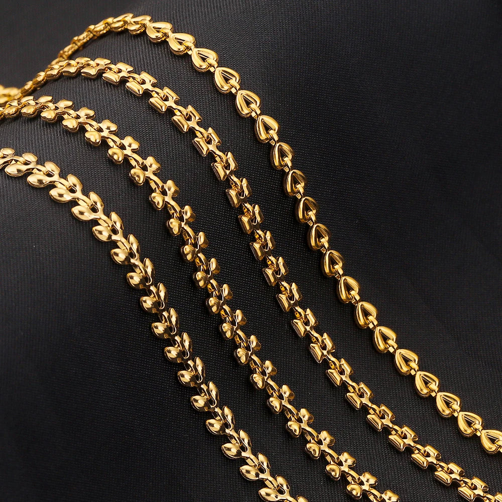 Gold Plated Stainless Steel Chain for DIY Jewelry Crafting Necklace Bracelet Anklet 1 Meter