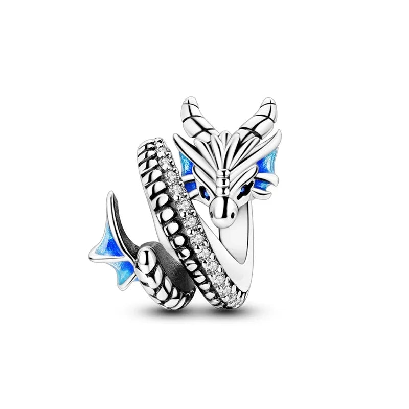 925 Sterling Silver Cat Bear Heart Beads Pendant Charm for Women DIY Bracelet Necklace Gift