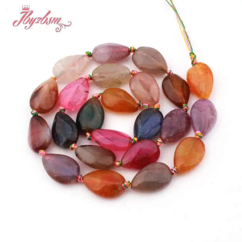 Natural Multicolor Cracked Agate Faceted Stone Beads for DIY Necklaces and Bracelets 15 Inches