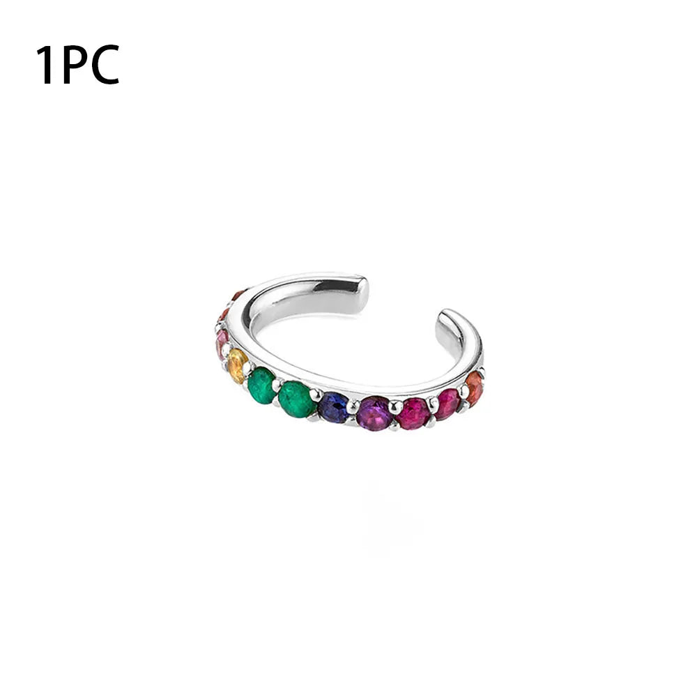 Colorful Crystal Heart Hoop Earrings for Women in Stainless Steel with 14k Gold Plating and Cubic Zirconia Luxury Jewelry