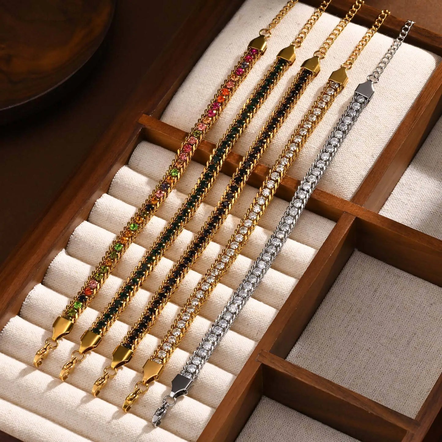 Stunning Gold Iced Out Tennis Bracelet for Women with 5A Cubic Zirconia Stones