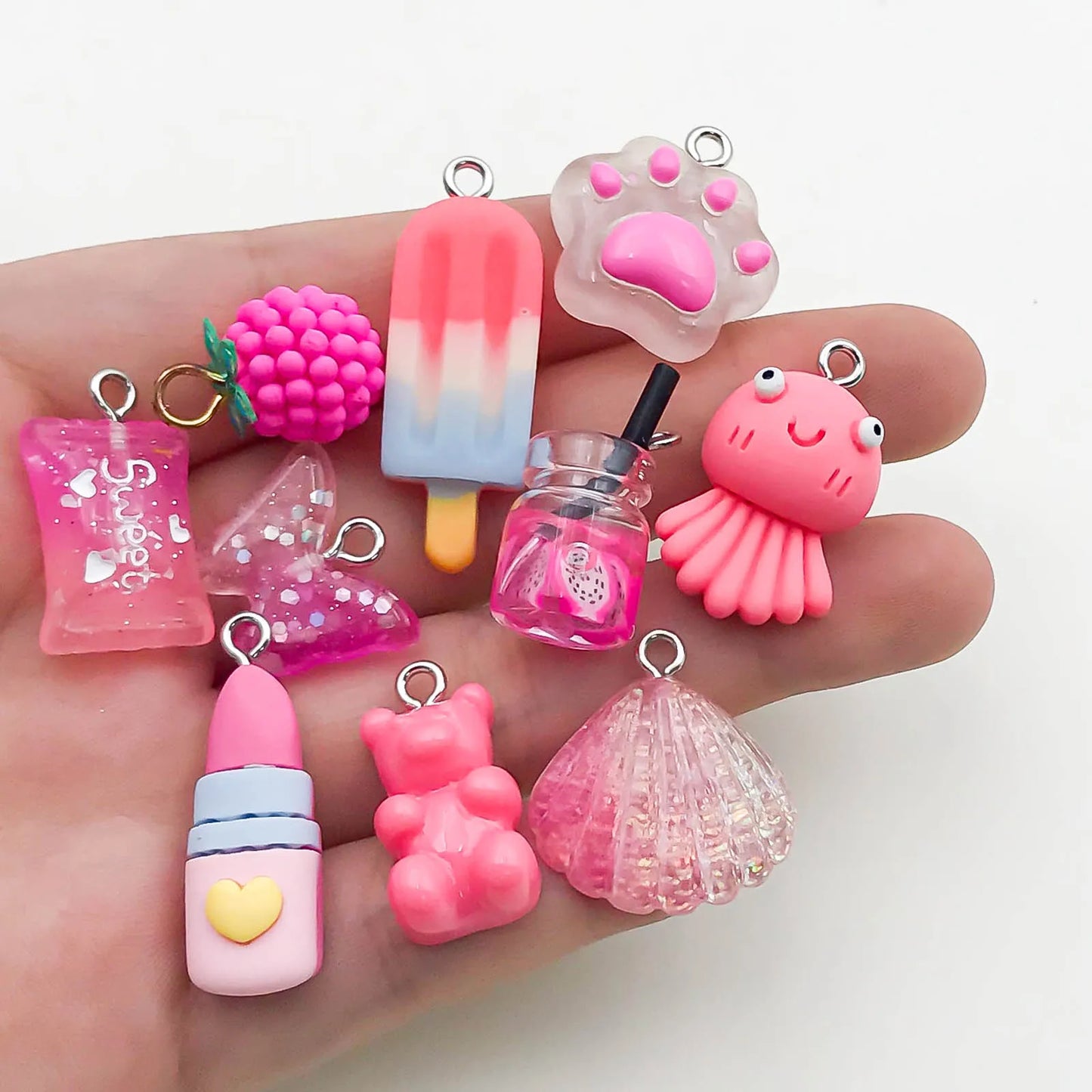 Colorful 3D Resin Charms Set for DIY Jewelry Crafting