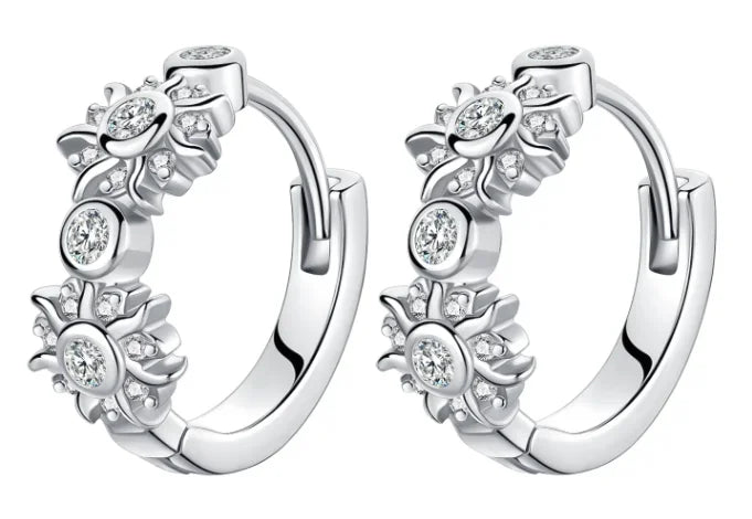 Elegant 925 Sterling Silver Heart Charm Earrings for Women SER3004