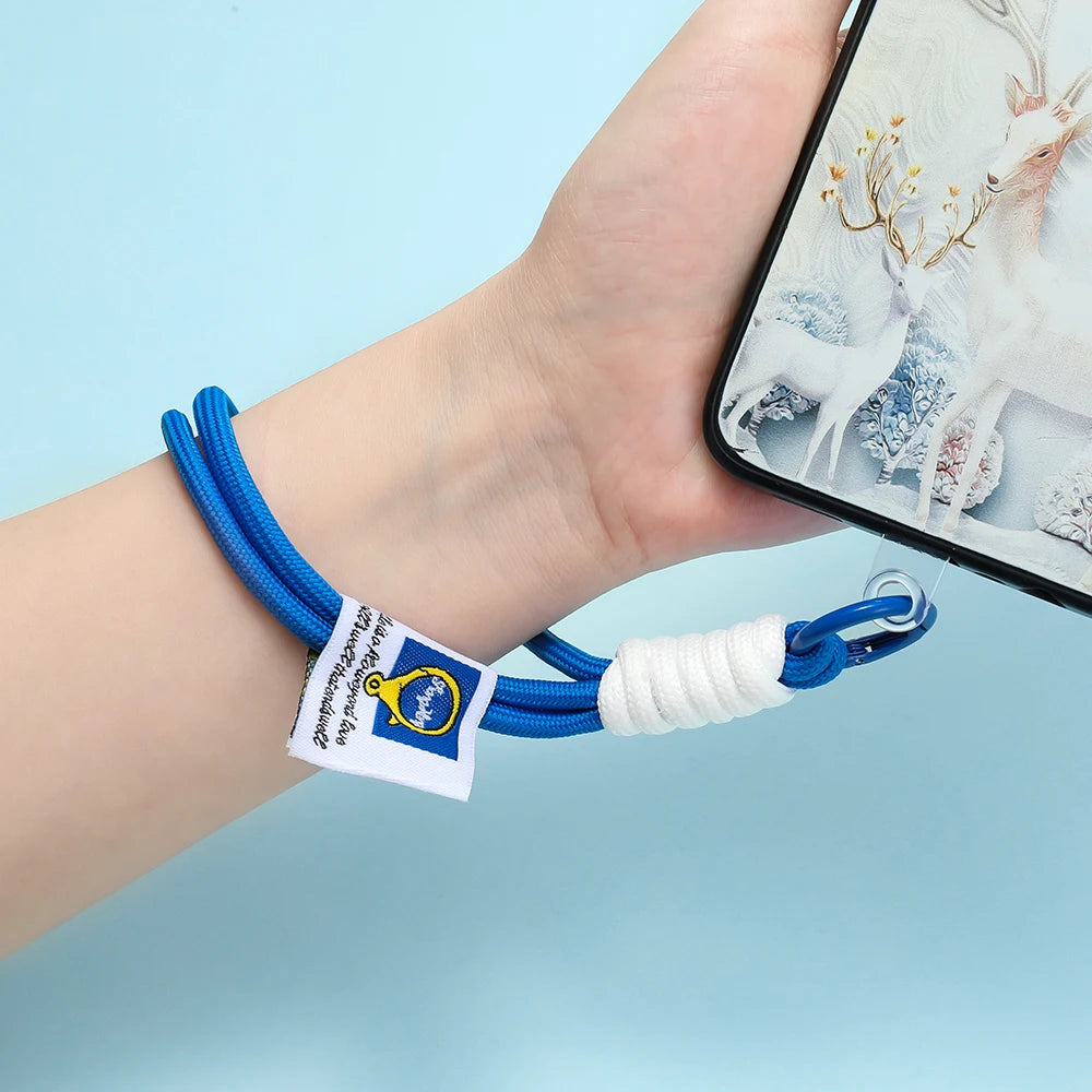 Iridescent Braid Rope Keychain Carabiner for Backpack and DIY Jewelry