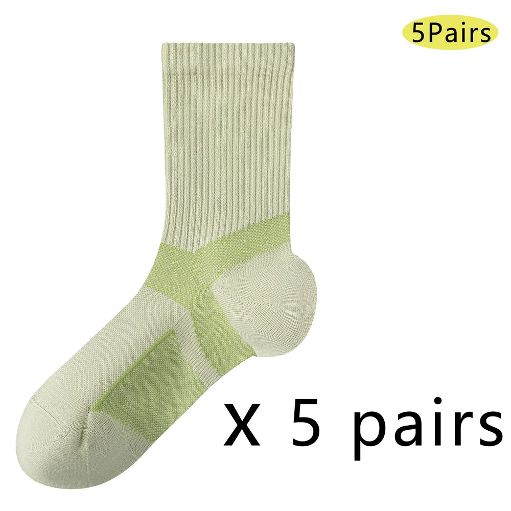 Marathon Running Socks Men Breathable Anti Odor Crew